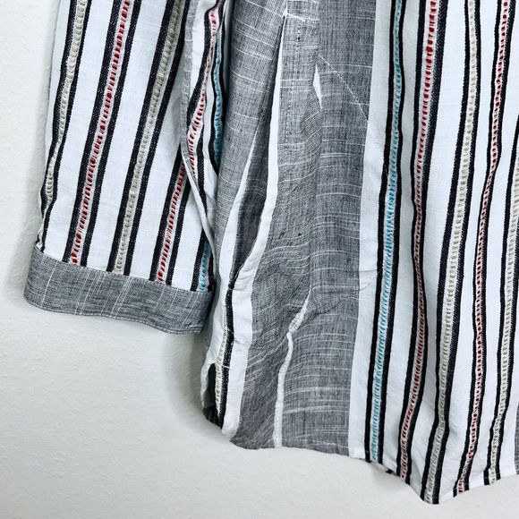 SOFT SURROUNDINGS Brookhaven Tunic Multi Embroidered Striped Petite Large PL Top - Picture 4 of 6